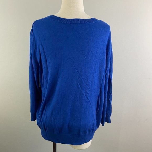 NWT‎ HALOGEN Blue Crew Neck Sweater - Picture 6 of 9